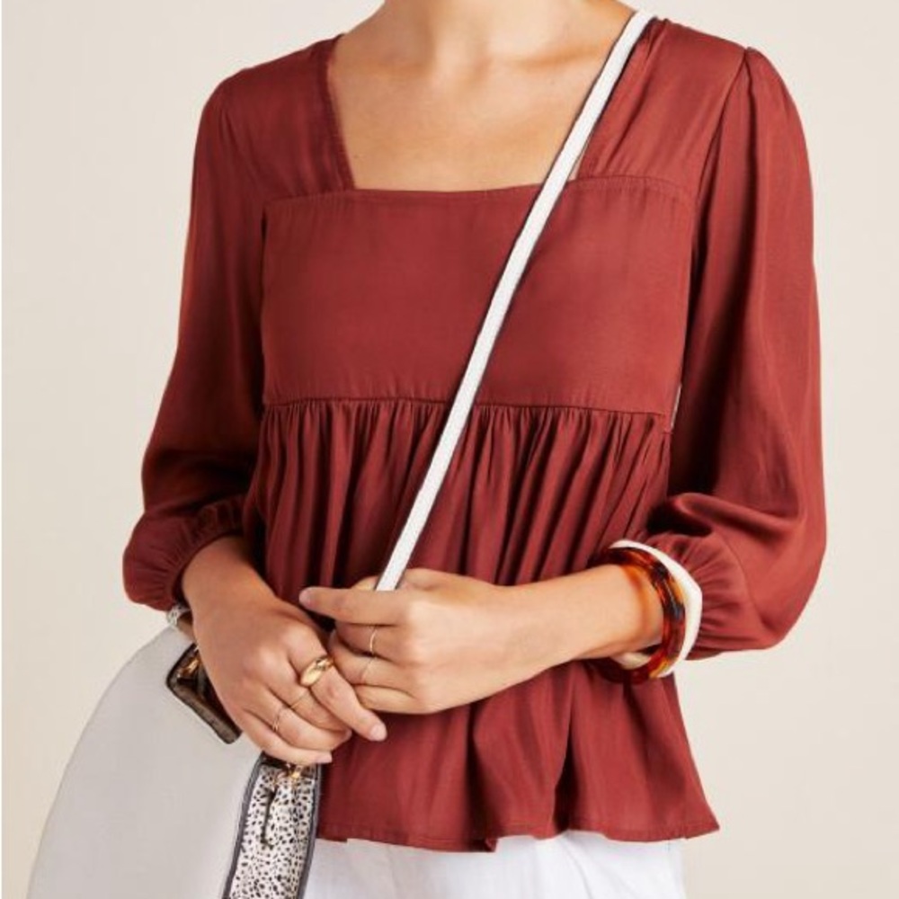 Anthropologie DOLAN Left Coast Cherie Babydoll Clay in Rust/Terracotta